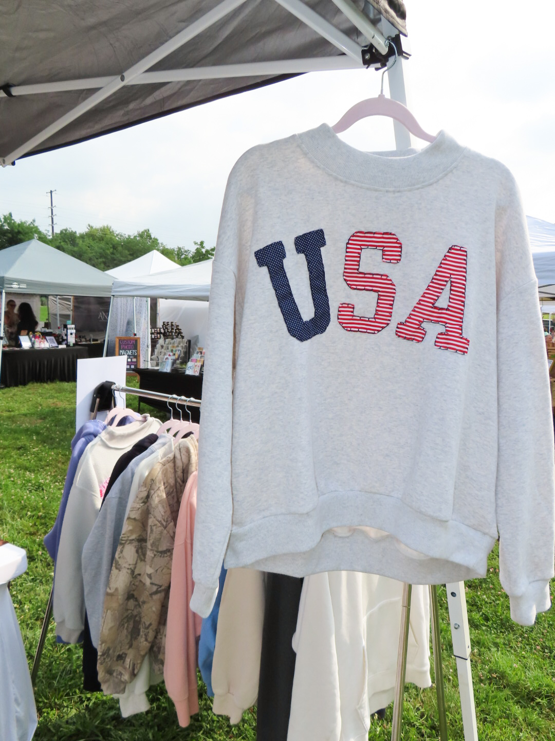 USA flag fabric mock neck
