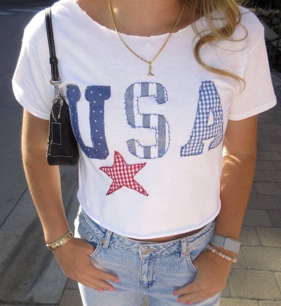 USA crop tee