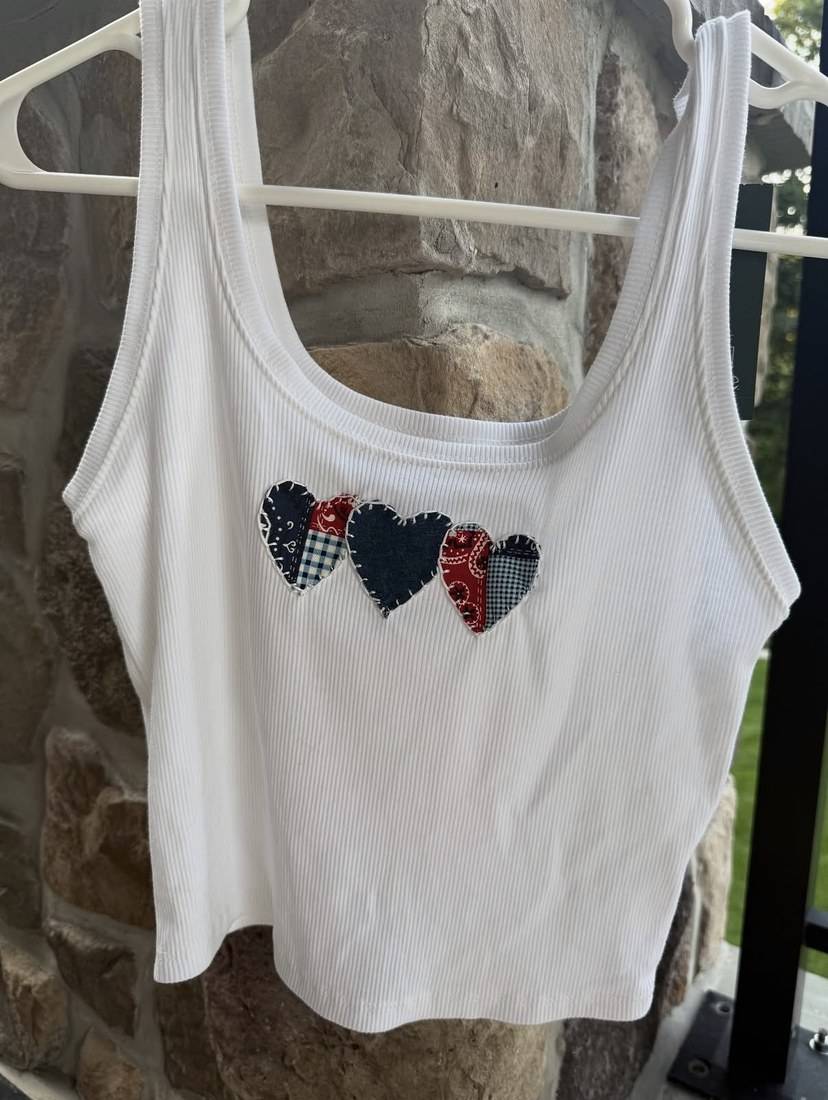 Patchwork hearts tank