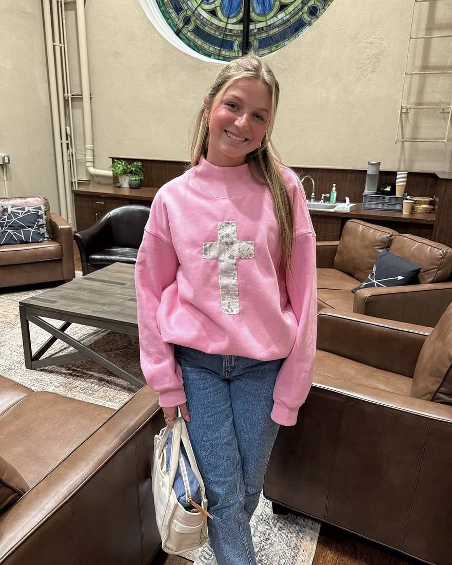 Cross mockneck — pink